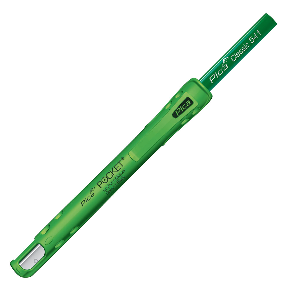 Строителен молив Pica - комплект 3 в 1 -държач, молив и острилка
